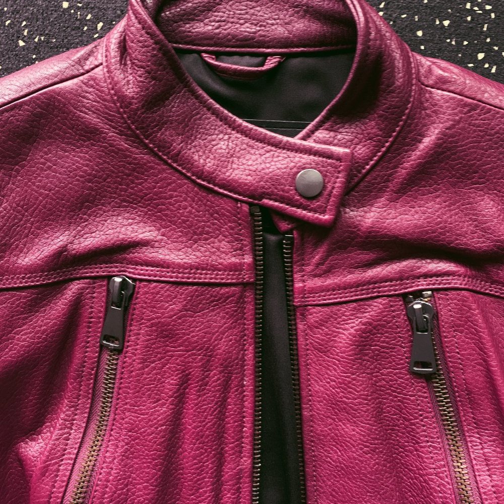 Lovely, Heavy, Rich Bagatelle Wine Moto Jacket, Small